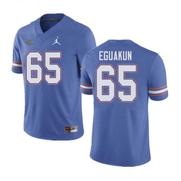 Jordan Brand Men #65 Kingsley Eguakun Florida Gators College Football Jersey Blue